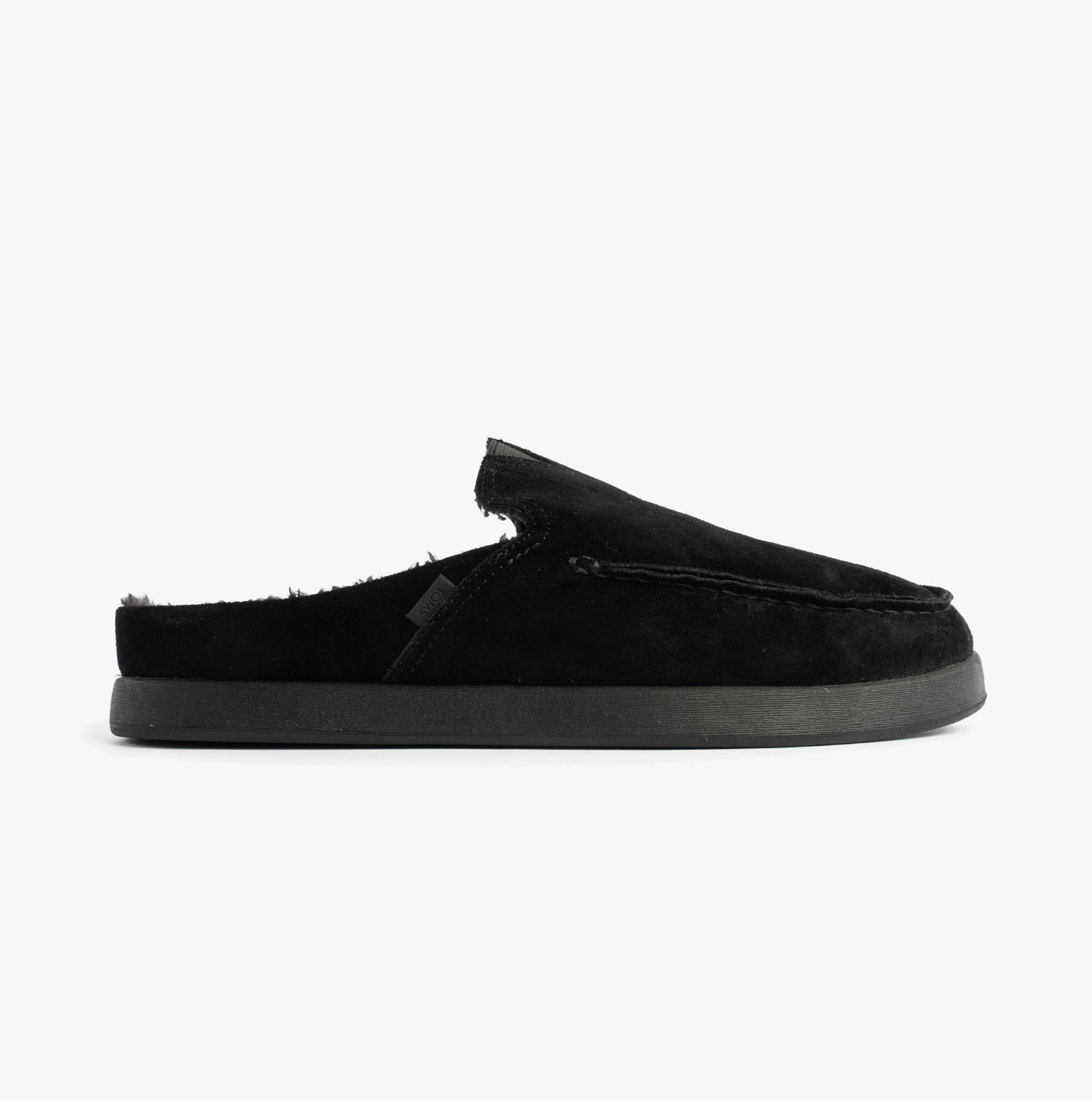 TOMS ALONSO MULE Mens Faux Shearling Lined Slippers Black