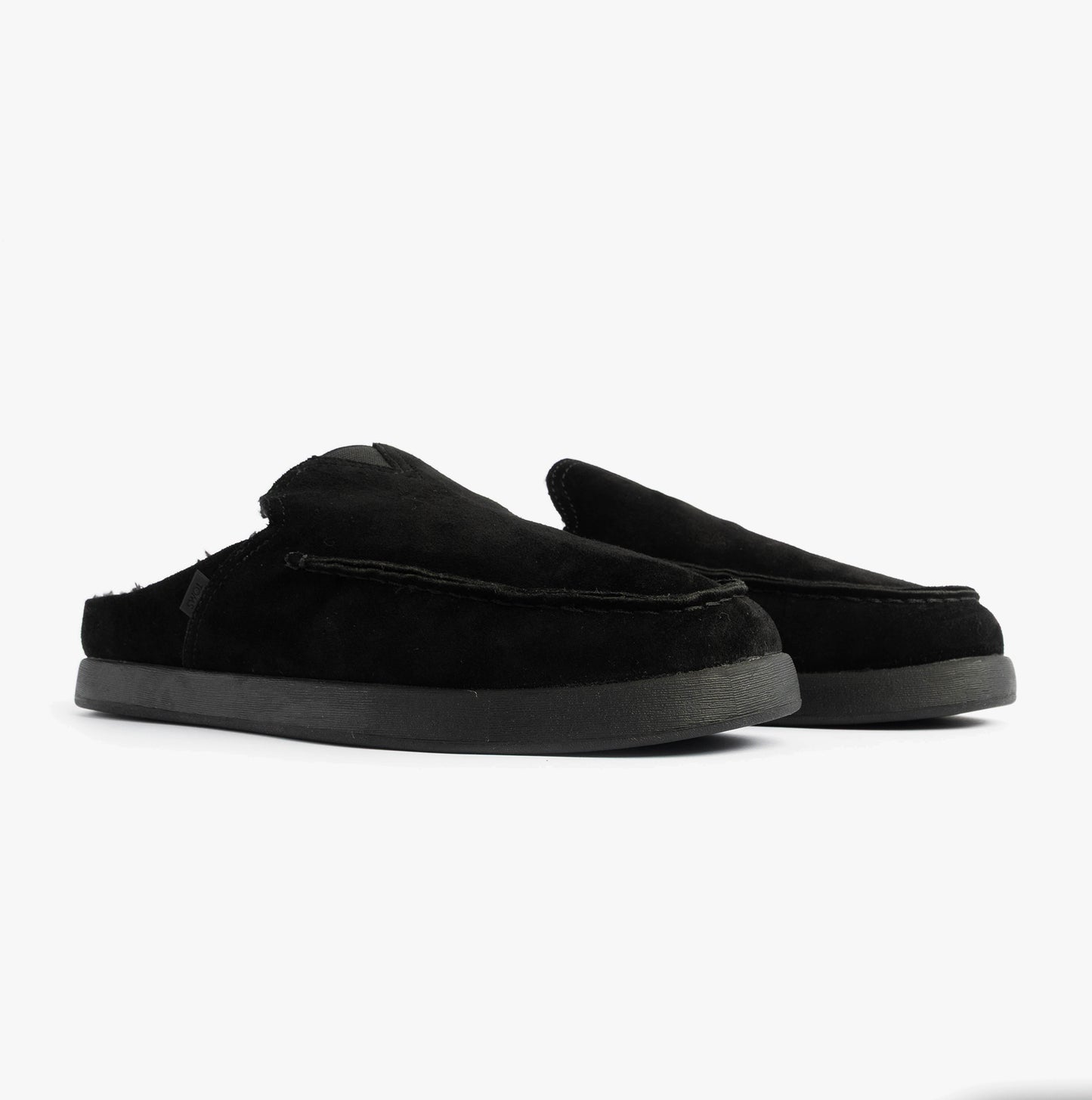 TOMS ALONSO MULE Mens Faux Shearling Lined Slippers Black