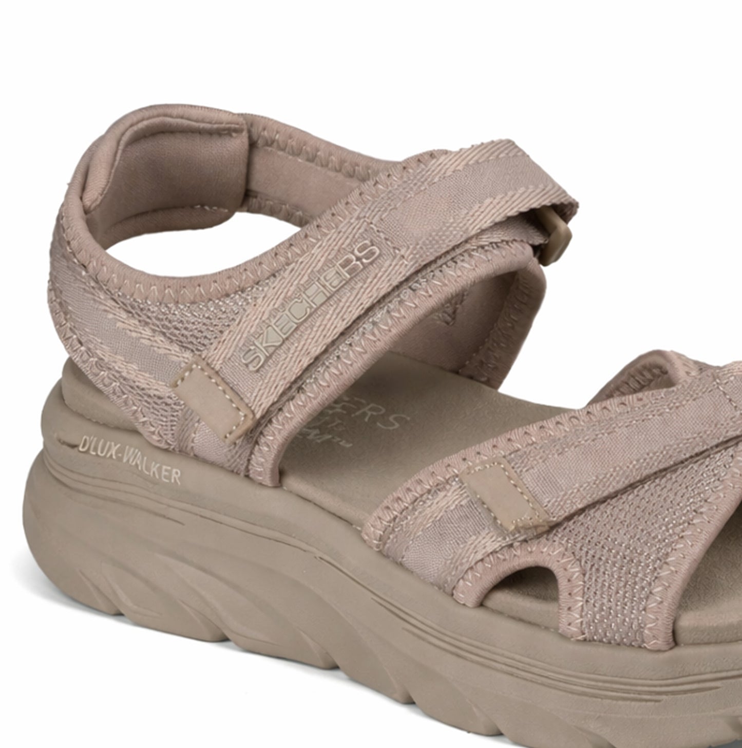 Skechers D'LUX WALKER SANDAL-BOLD CITY Womens Ankle Strap Sandals Taupe