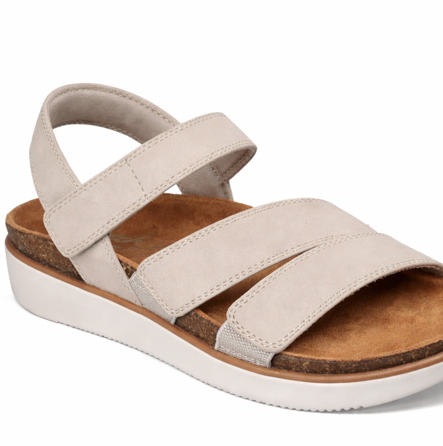 Skechers LIFTED COMFORT Womens Ankle Strap Sandals Taupe