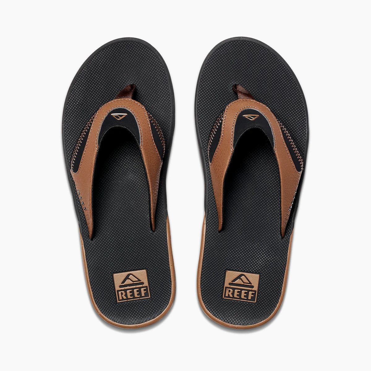 Reef FANNING Mens Toe-Post Sandals Black/Tan