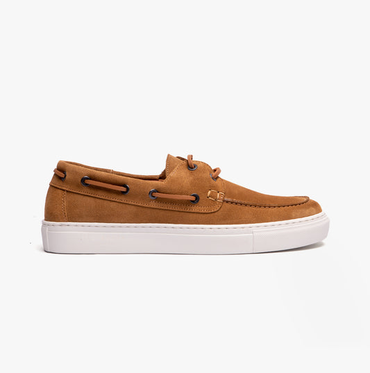 EUENS Mens Boat Shoes Tan