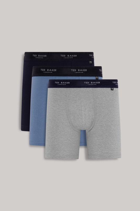 3-Pack Cotton Boxer Brief Mens Boxer Briefs Navy Mix