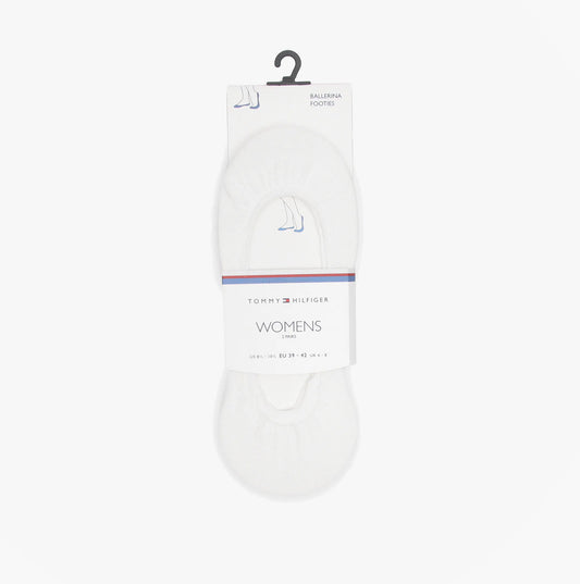 Tommy Hilfiger 2 Pack Womens Ballerina  Socks White