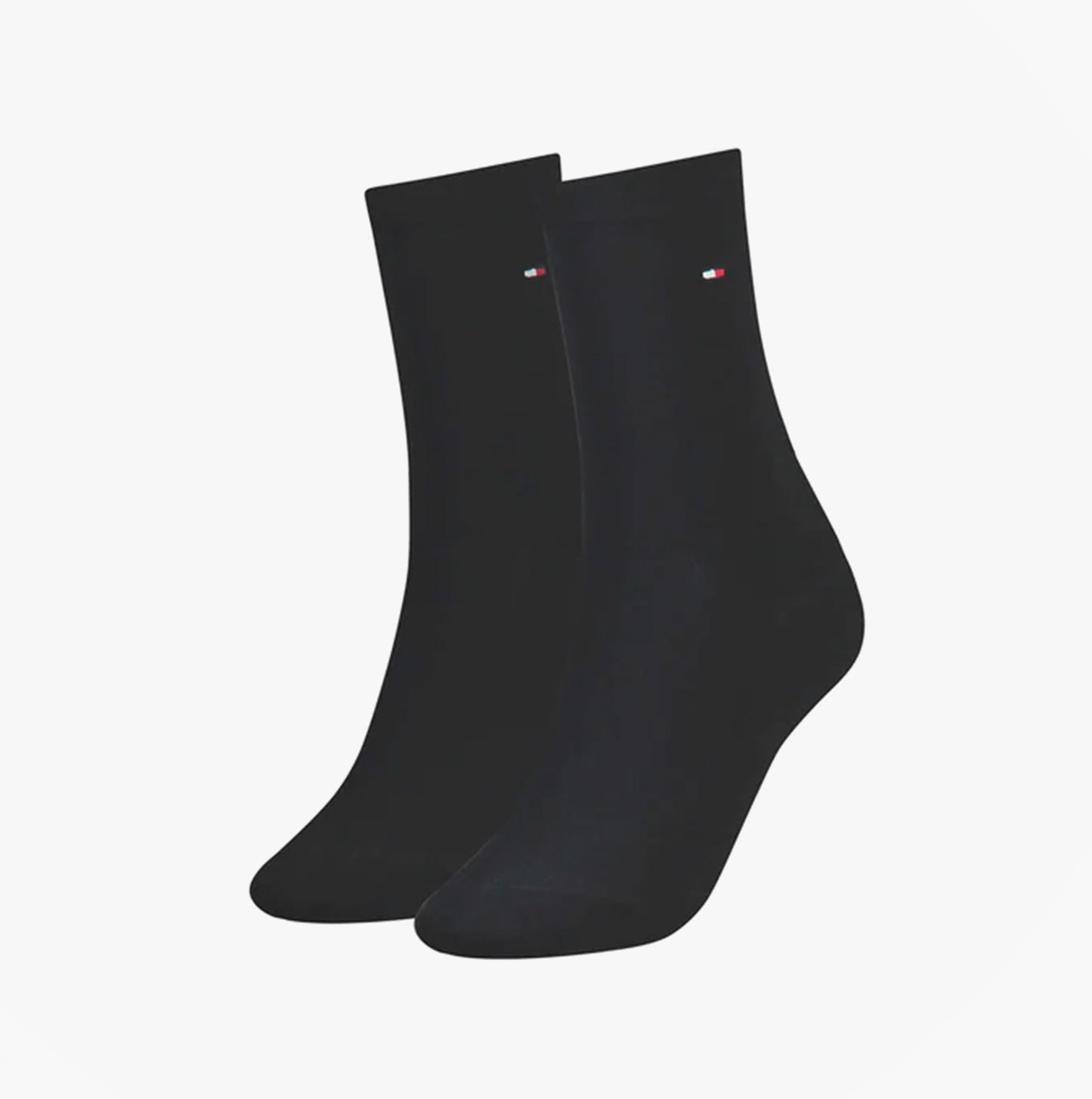Tommy Hilfiger 2 Pack Womens Crew Socks Black