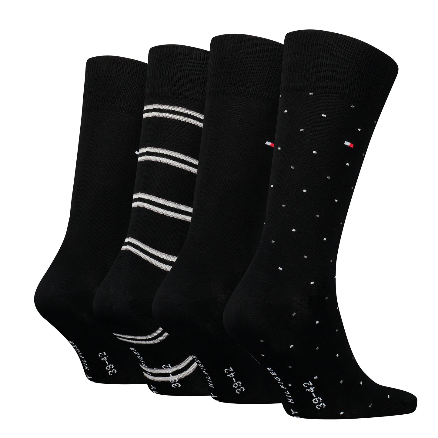Tommy Hilfiger 4 Pack Giftboxed Classic Mens Crew Socks Black