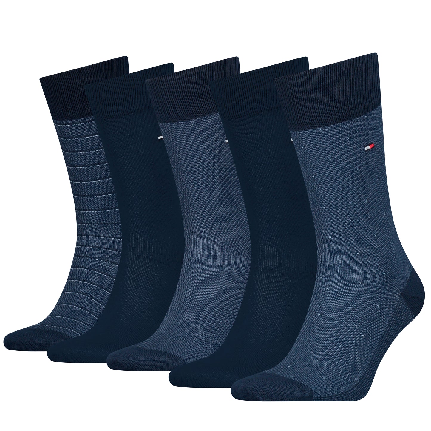 Tommy Hilfiger 5 Pack Giftboxed Classic Mens Crew Socks Navy
