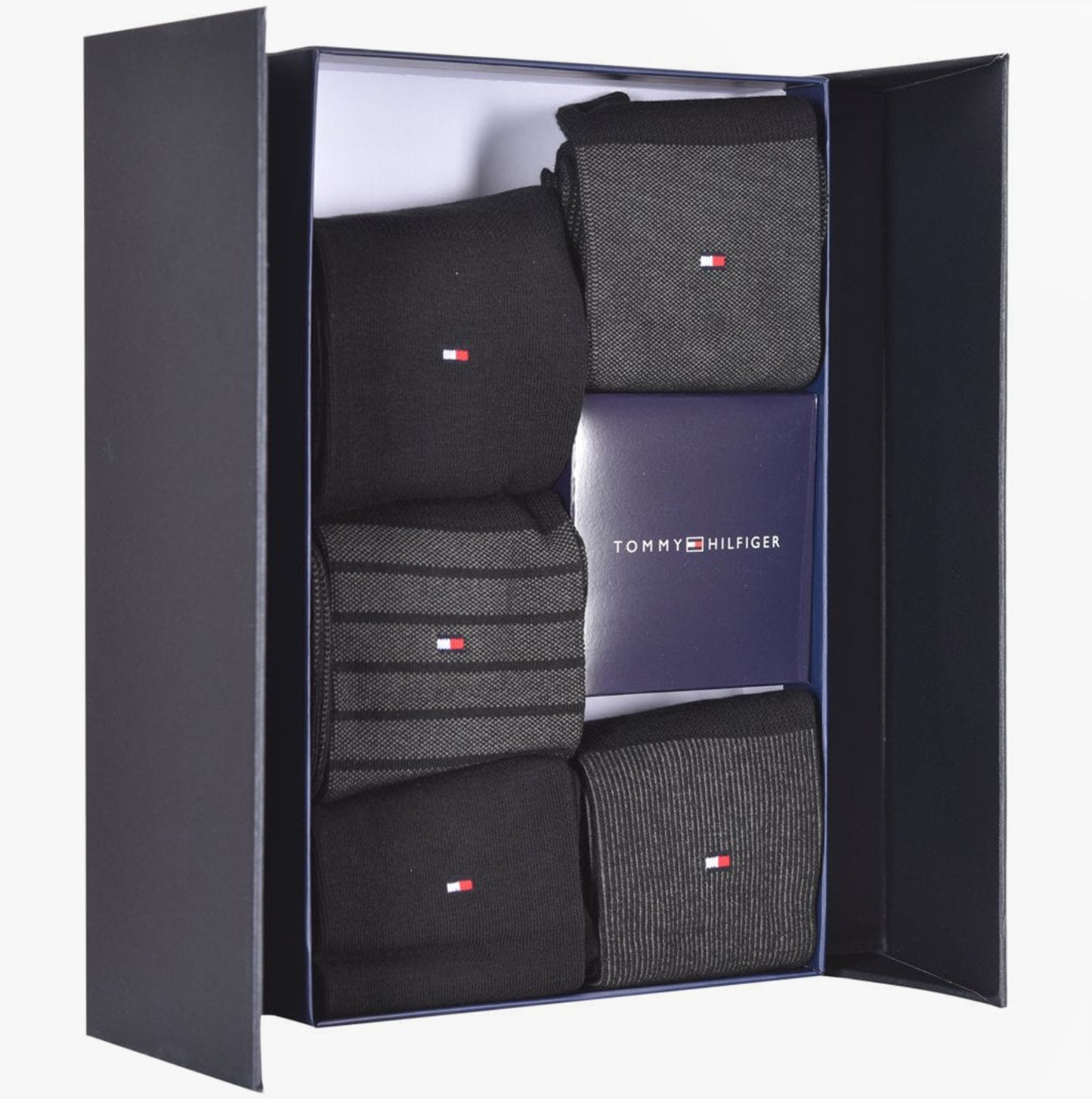 Tommy Hilfiger 5 Pack Giftboxed Classic Mens Crew Socks Black