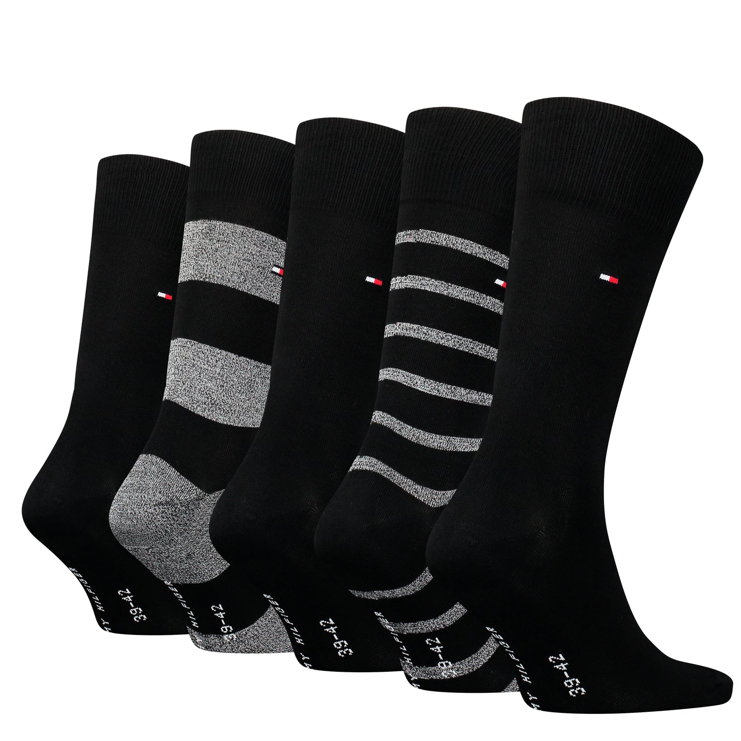 Tommy Hilfiger 5 Pack Giftboxed Classic Mens Crew Socks Black