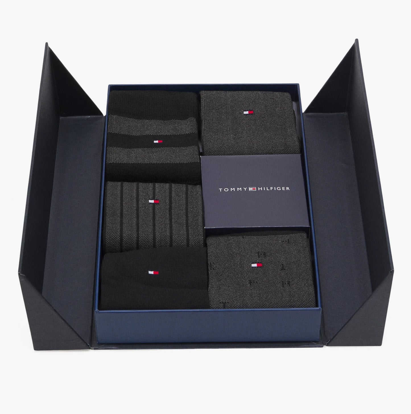 Tommy Hilfiger 5 Pack Giftboxed Classic Mens Crew Socks Black