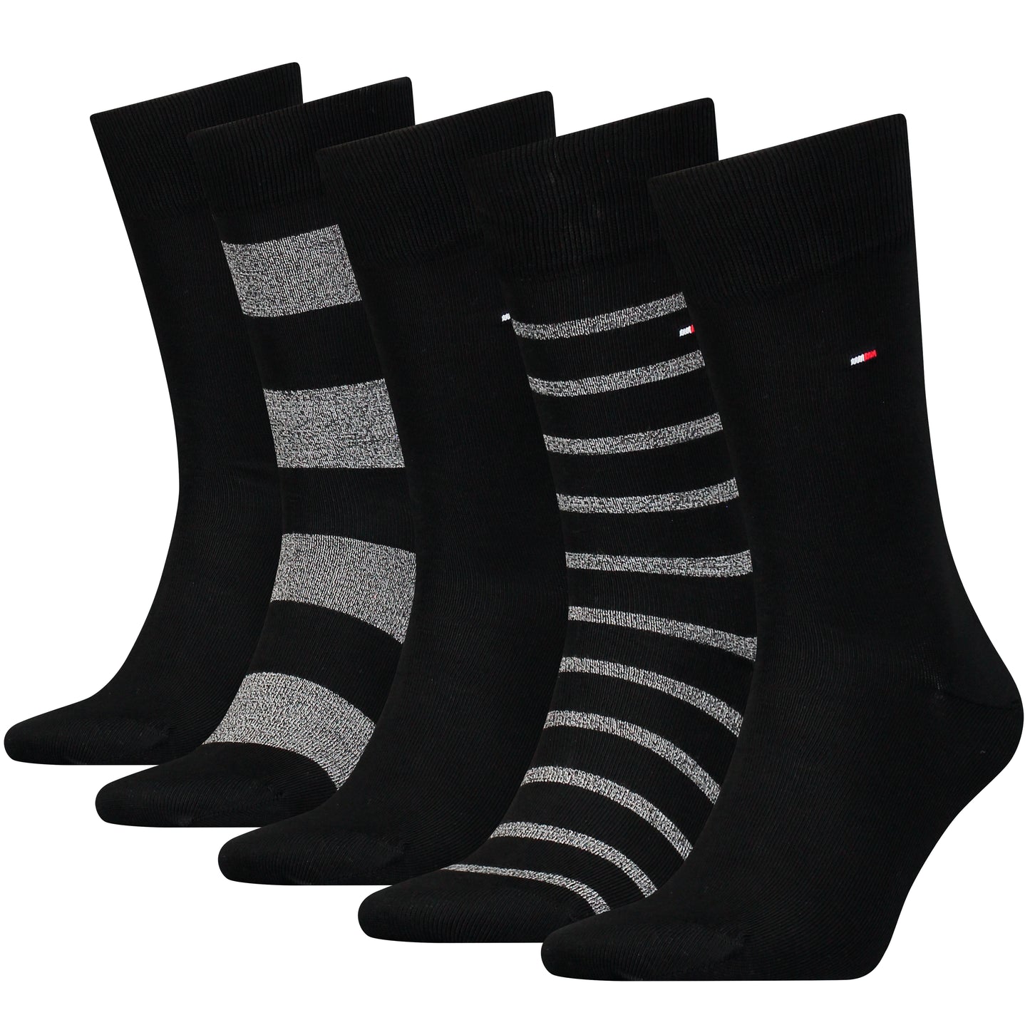 Tommy Hilfiger 5 Pack Giftboxed Classic Mens Crew Socks Black