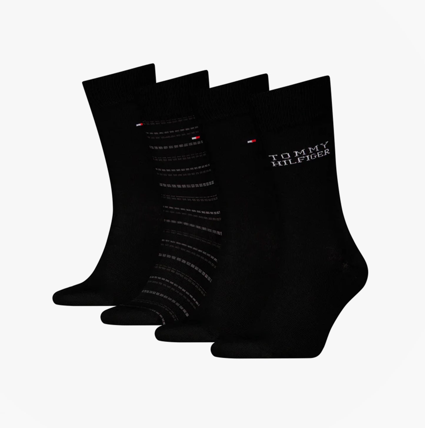Tommy Hilfiger 4 Pack Giftboxed Classic Mens Crew Socks Black