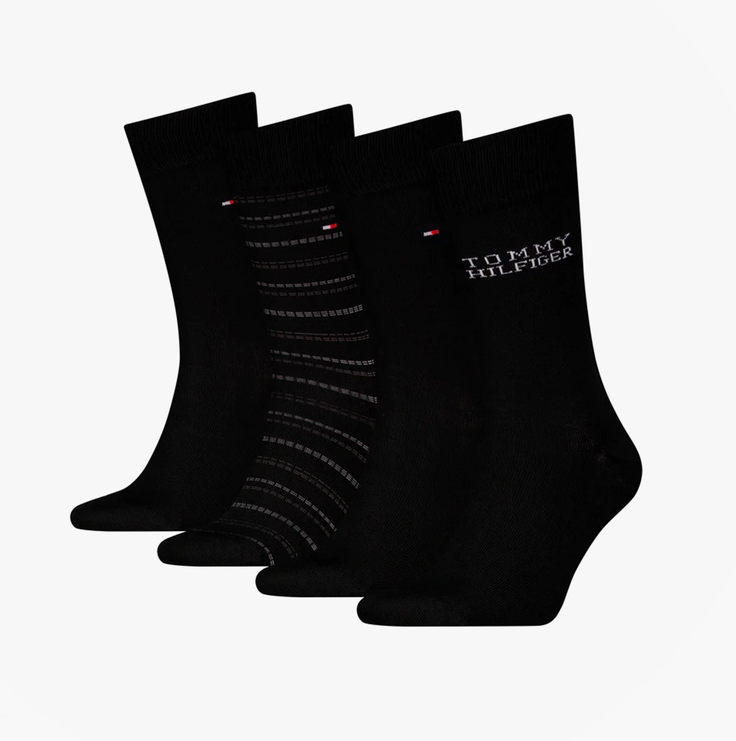 Tommy Hilfiger 4 Pack Giftboxed Classic Mens Crew Socks Black
