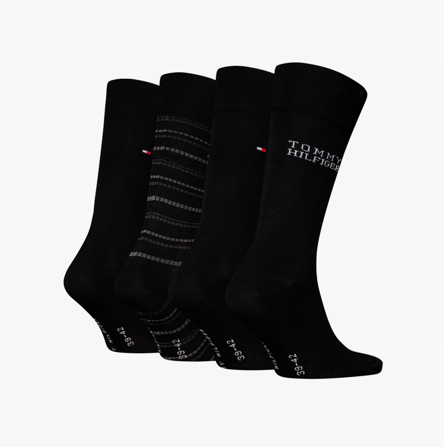 Tommy Hilfiger 4 Pack Giftboxed Classic Mens Crew Socks Black