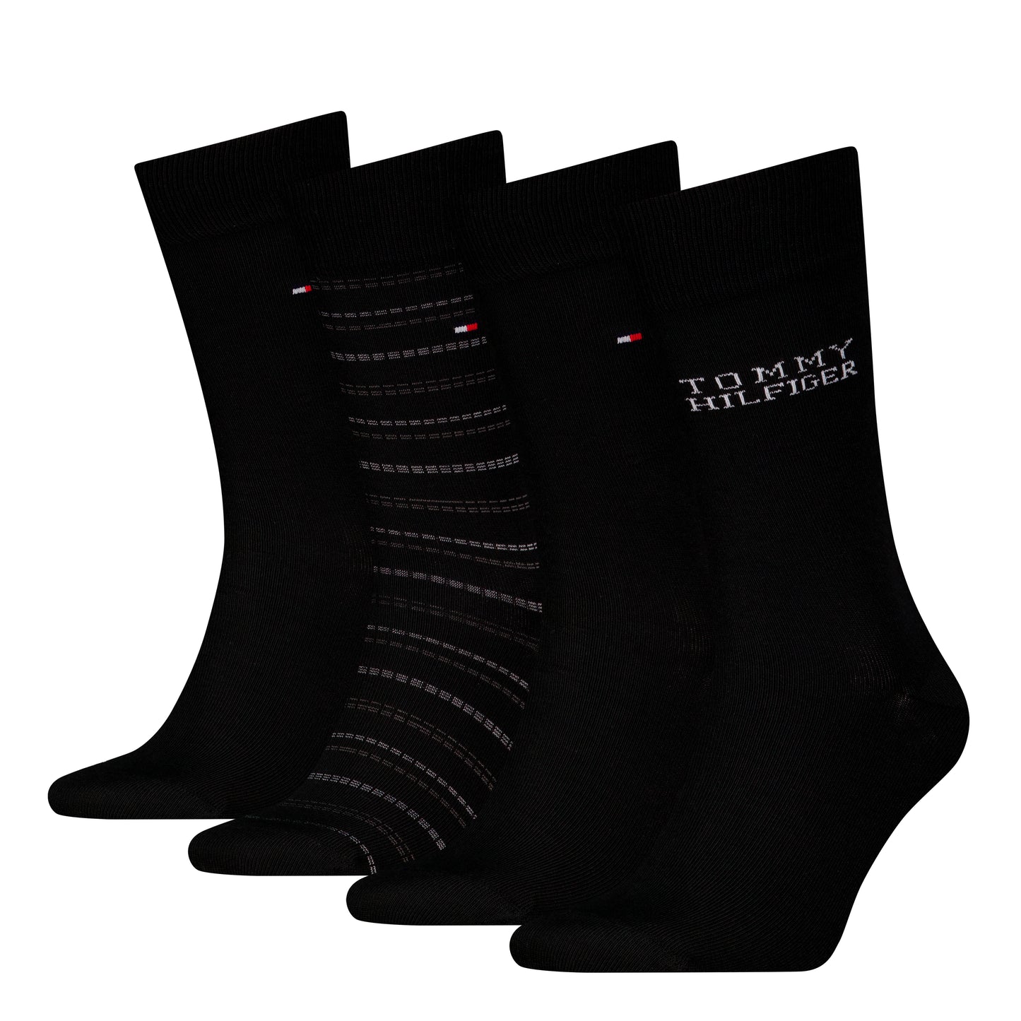 Tommy Hilfiger 4 Pack Giftboxed Classic Mens Crew Socks Black