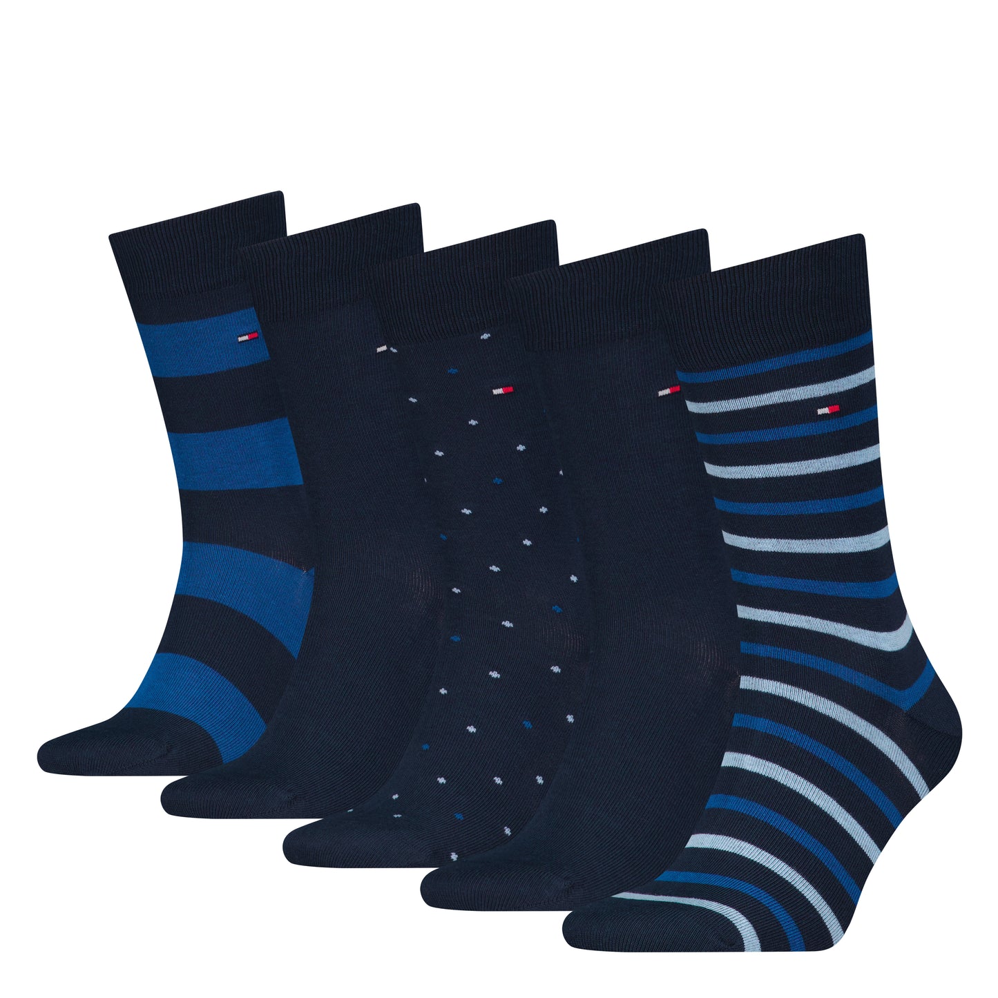 Tommy Hilfiger 5 Pack Giftboxed Classic Mens Crew Socks Navy