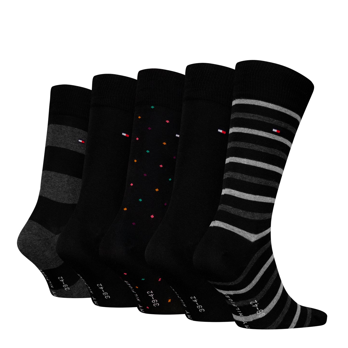 Tommy Hilfiger 5 Pack Giftboxed Classic Mens Crew Socks Black