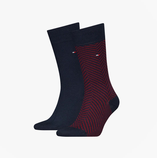 Tommy Hilfiger 2 Pack Classic Mens Crew Socks Navy