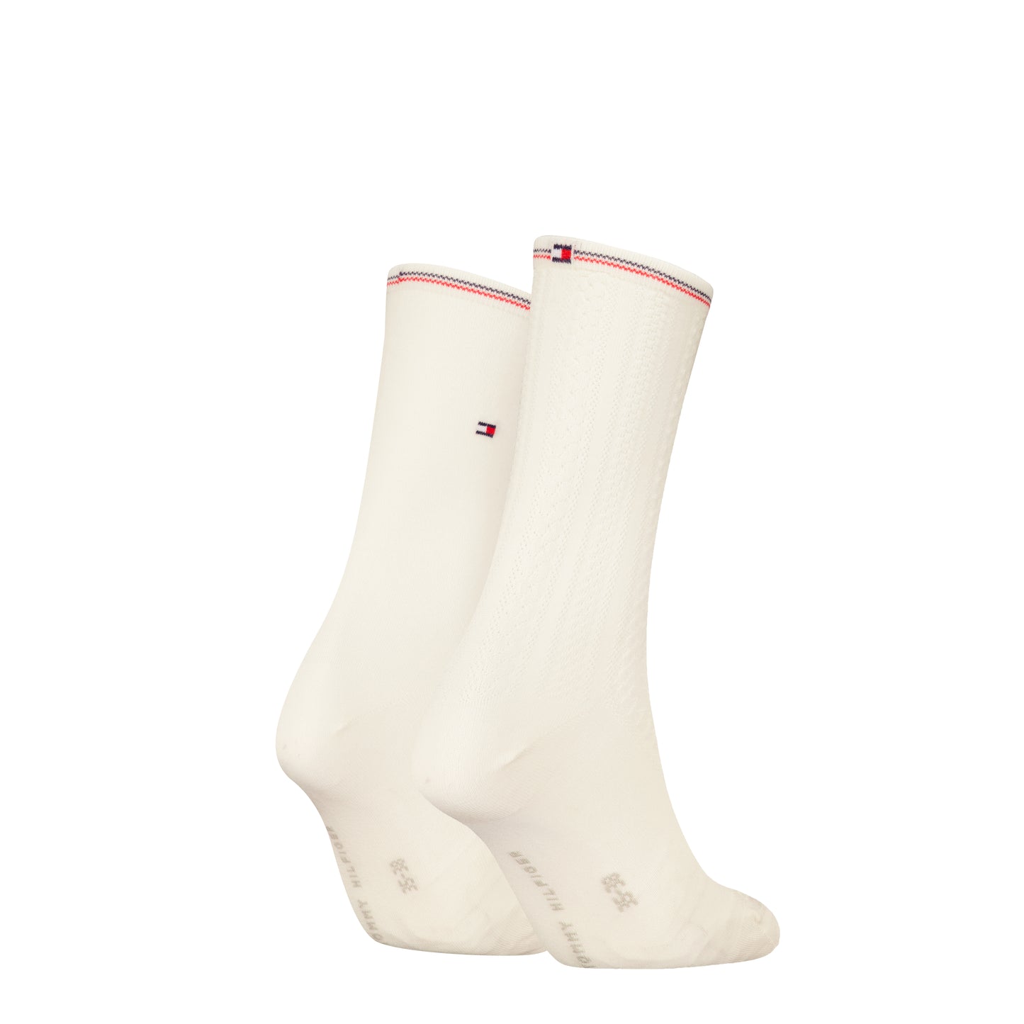 Tommy Hilfiger 2 Pack Womens Crew Socks White