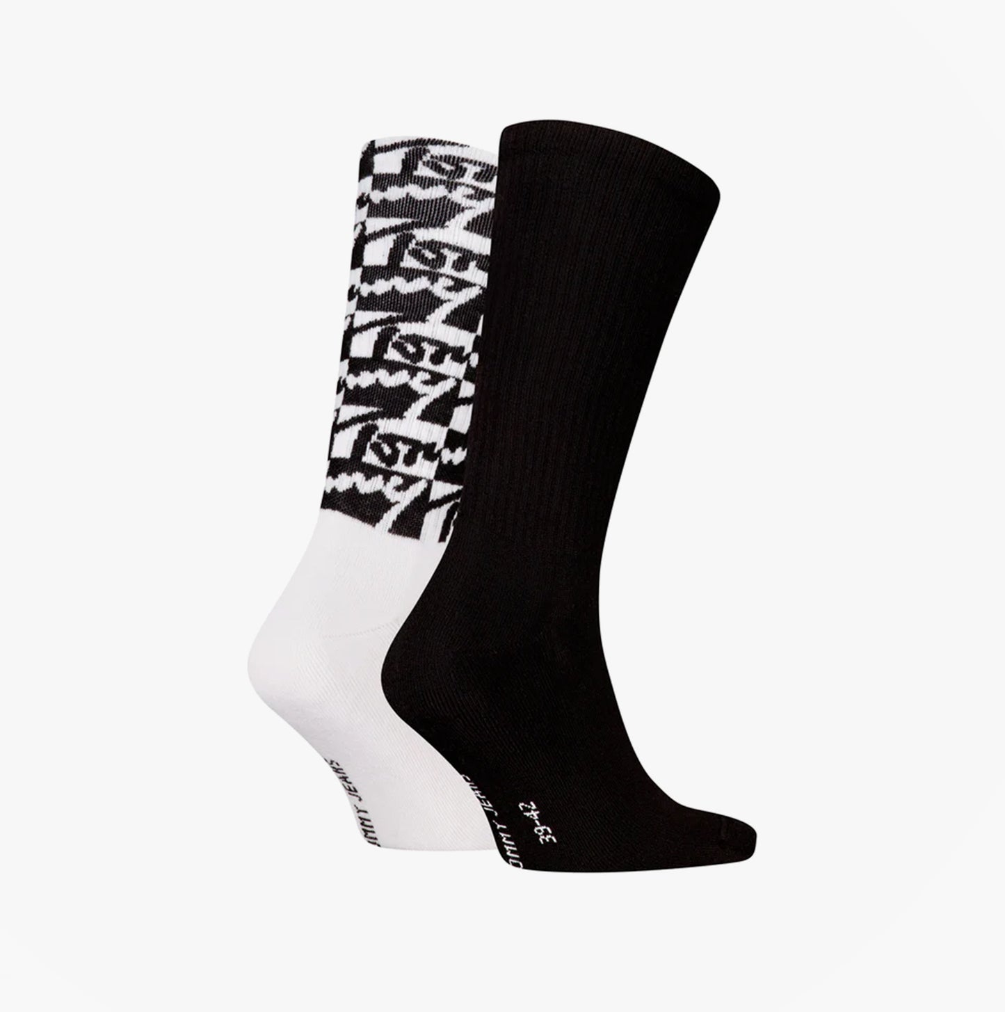 Tommy Hilfiger 2 Pack Trainer Graffiti Mens Crew Socks Black