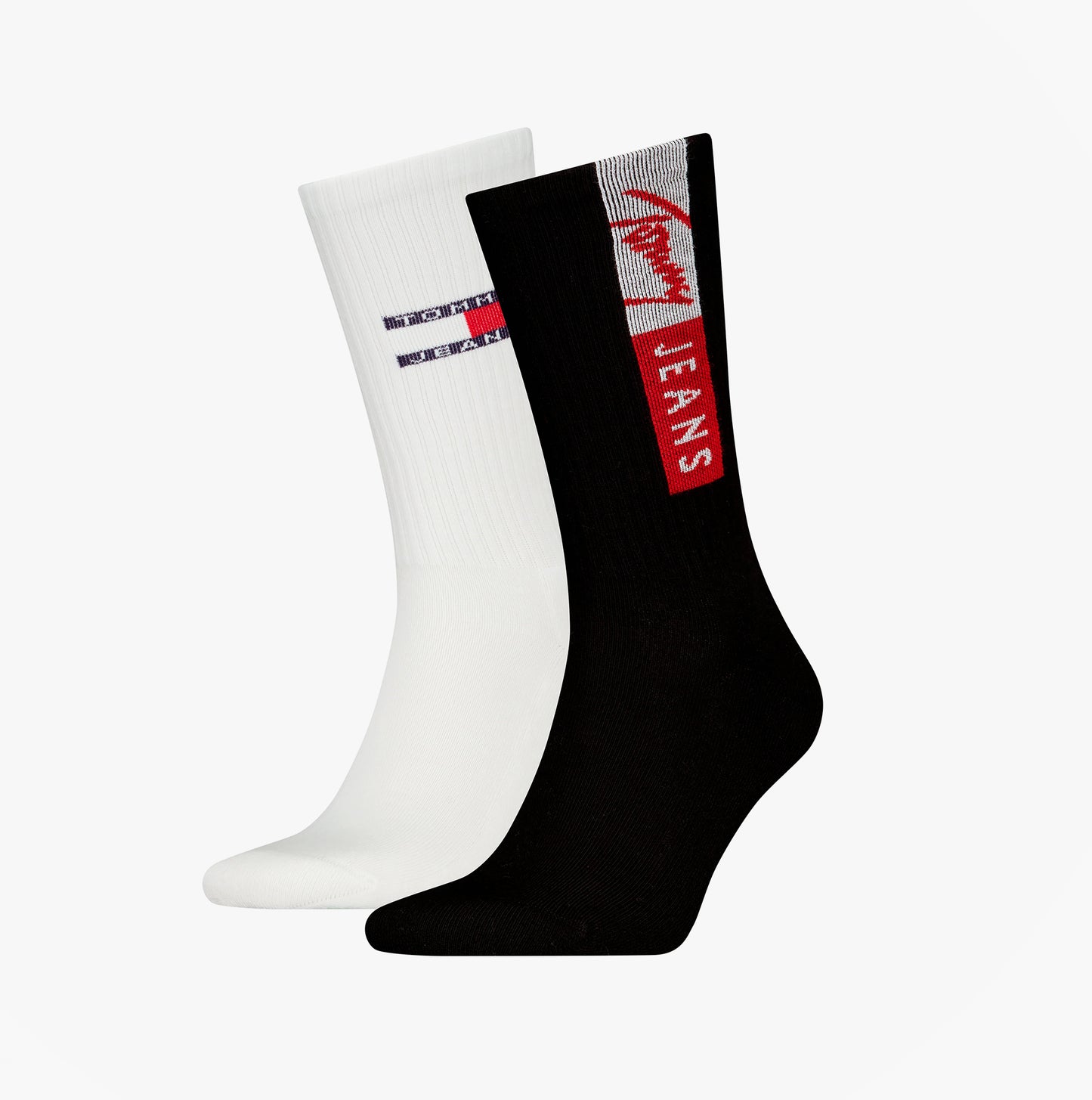 Tommy Hilfiger 2 Pack Flag Trainer Mens Crew Socks Black