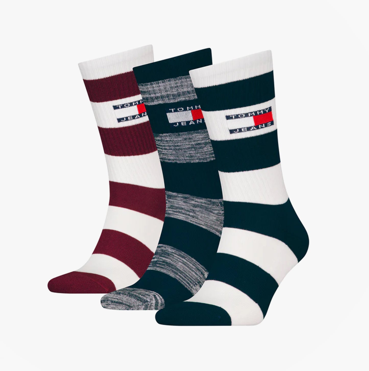 Tommy Hilfiger 3 Pack Trainer Stripe Mens Crew Socks Multi