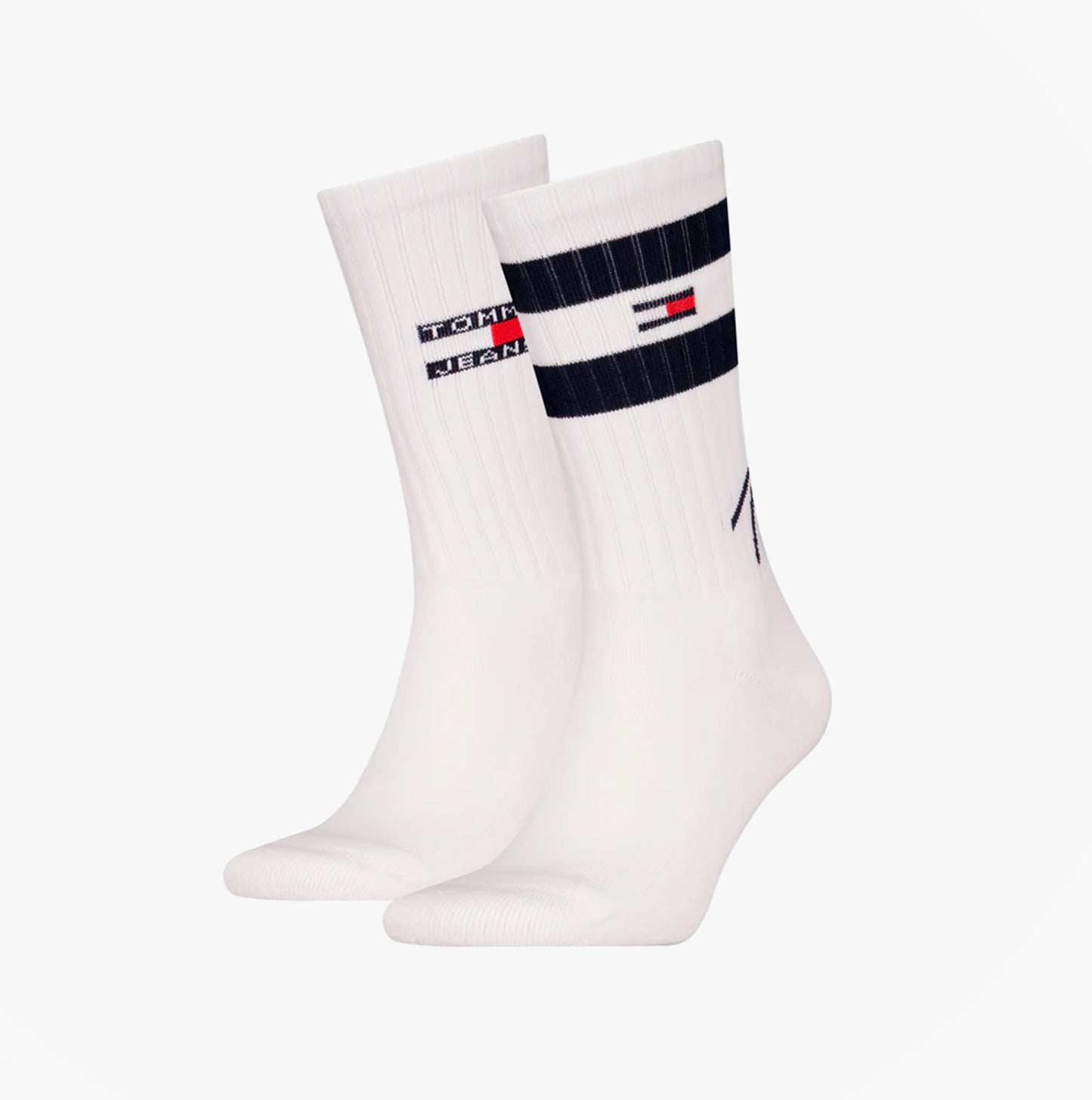 Tommy Hilfiger 2 Pack Trainer Signature Mens Crew Socks White