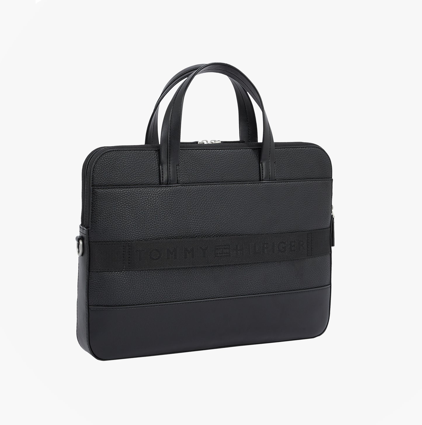 Tommy Hilfiger PEBBLE GRAIN METAL LOGO Mens Laptop Bag Black