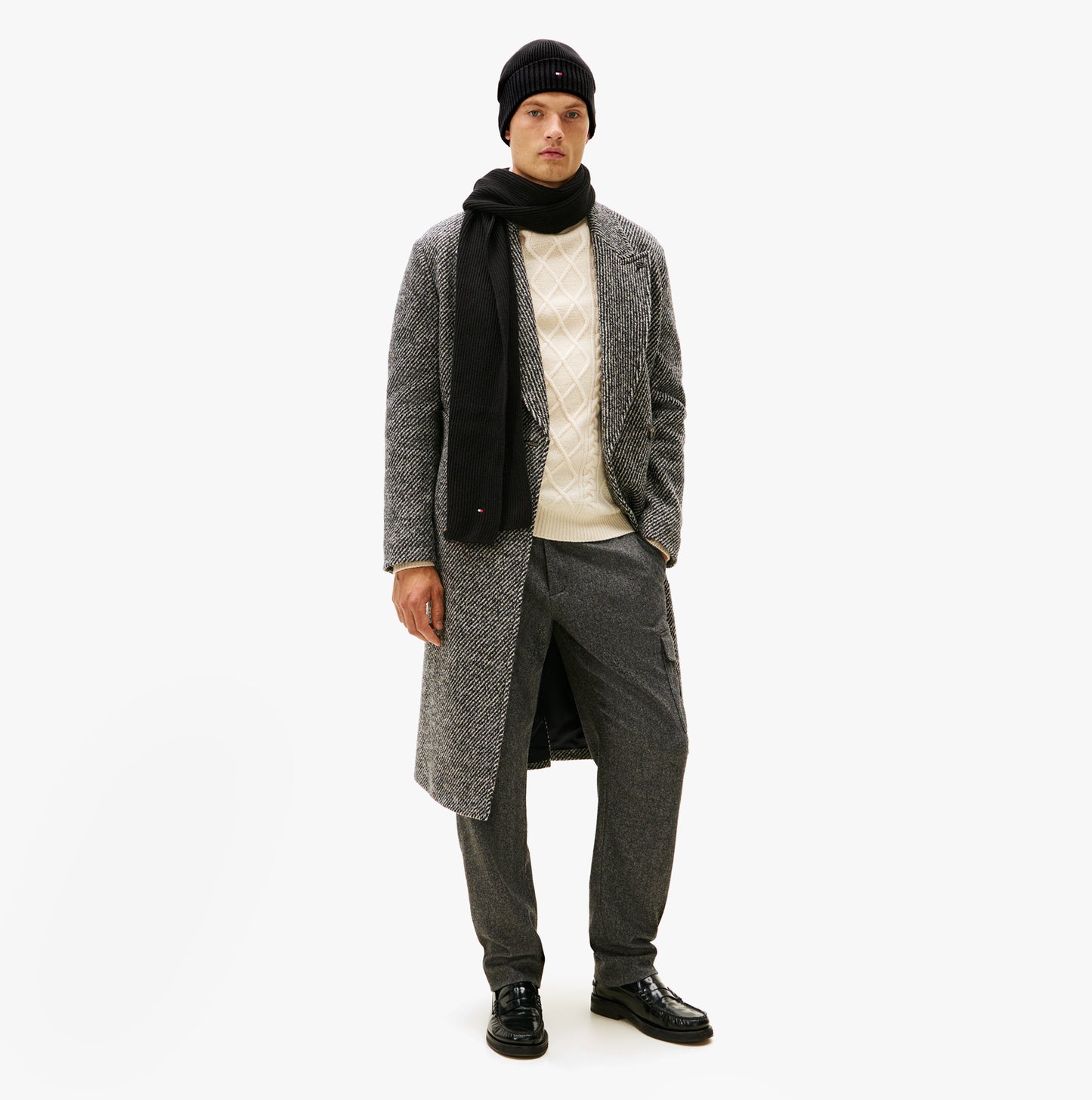 Tommy Hilfiger AM0AM13807 TH FLAG BEANIE & SCA Mens Beanie Black