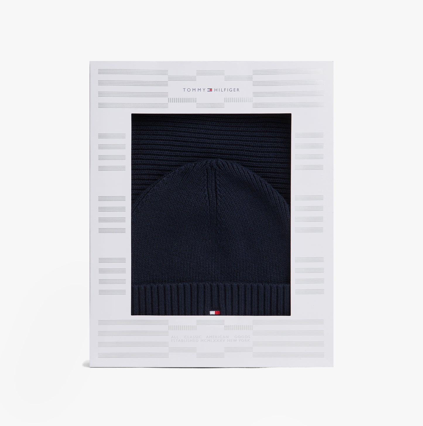 Tommy Hilfiger AM0AM13807 TH FLAG BEANIE & SCA Mens Beanie Space Bluee