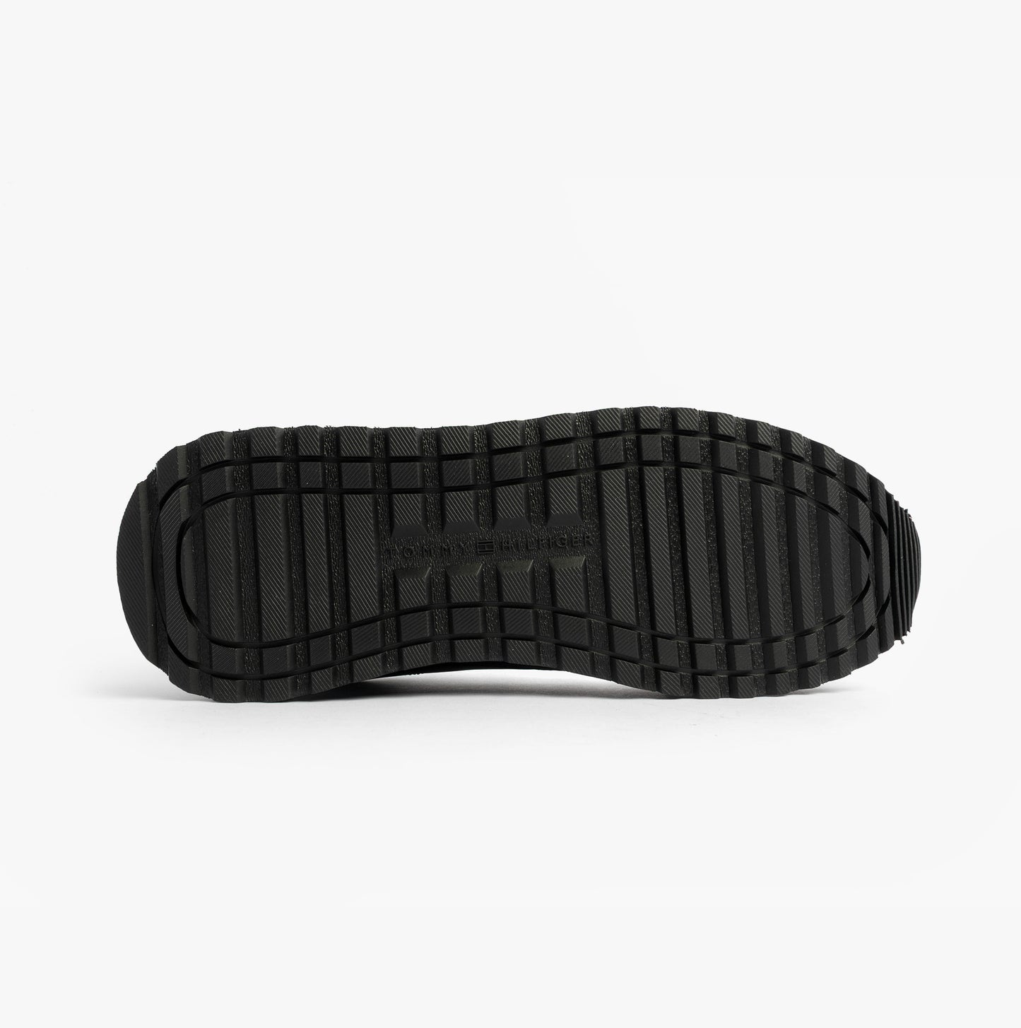 Tommy Hilfiger Mens Signature Tape Cleat Leather Trainers Black
