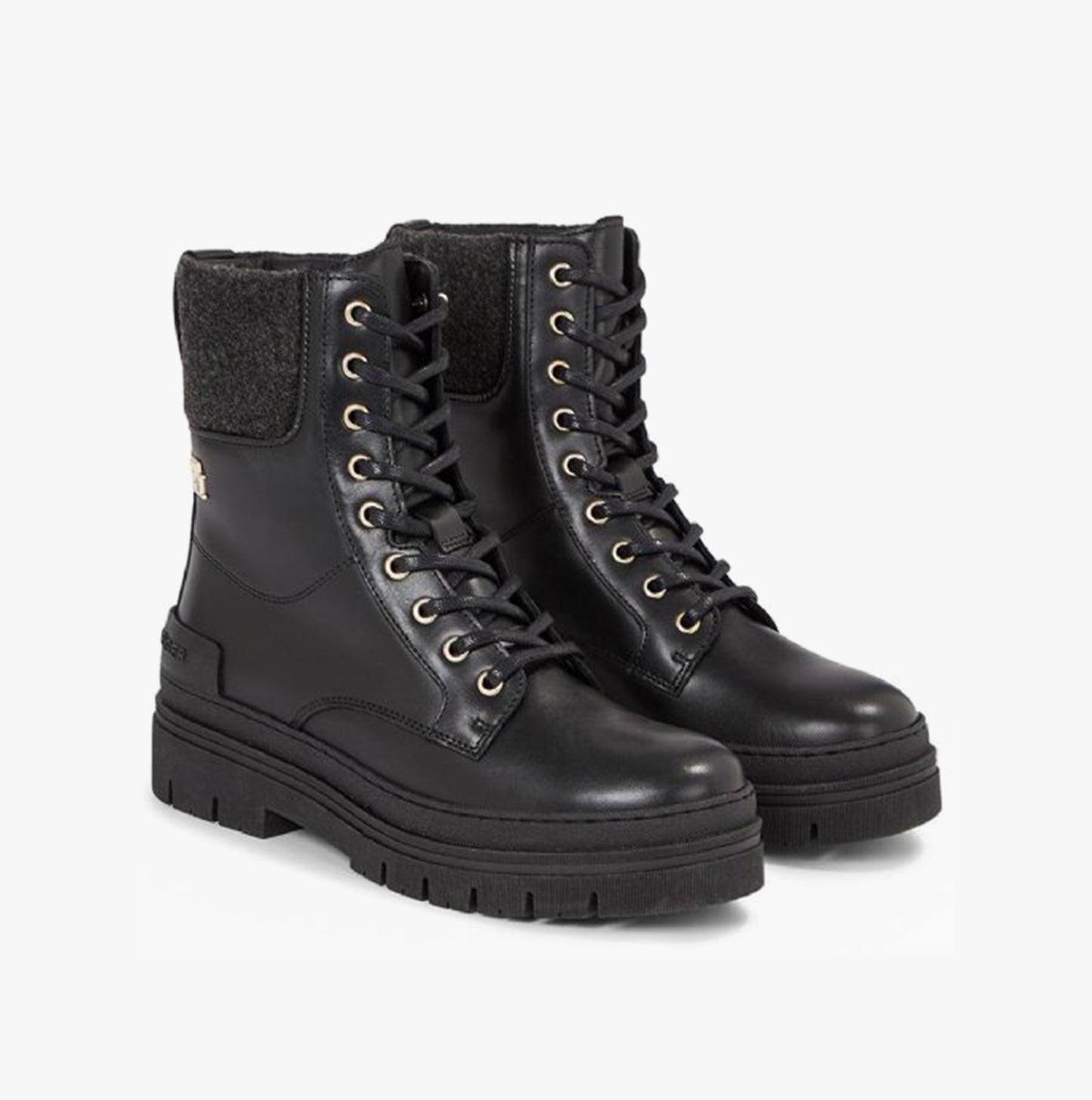 Tommy Hilfiger FEMININE FELT LACE UPIE Womens Boots Black