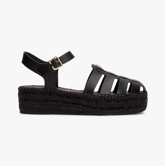 Tommy Hilfiger AUTHENTIC LEATHER Womens Espadrilles Black