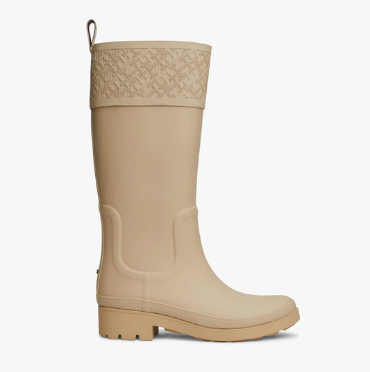 Tommy Hilfiger RUBBER Womens Welly Boots Beige