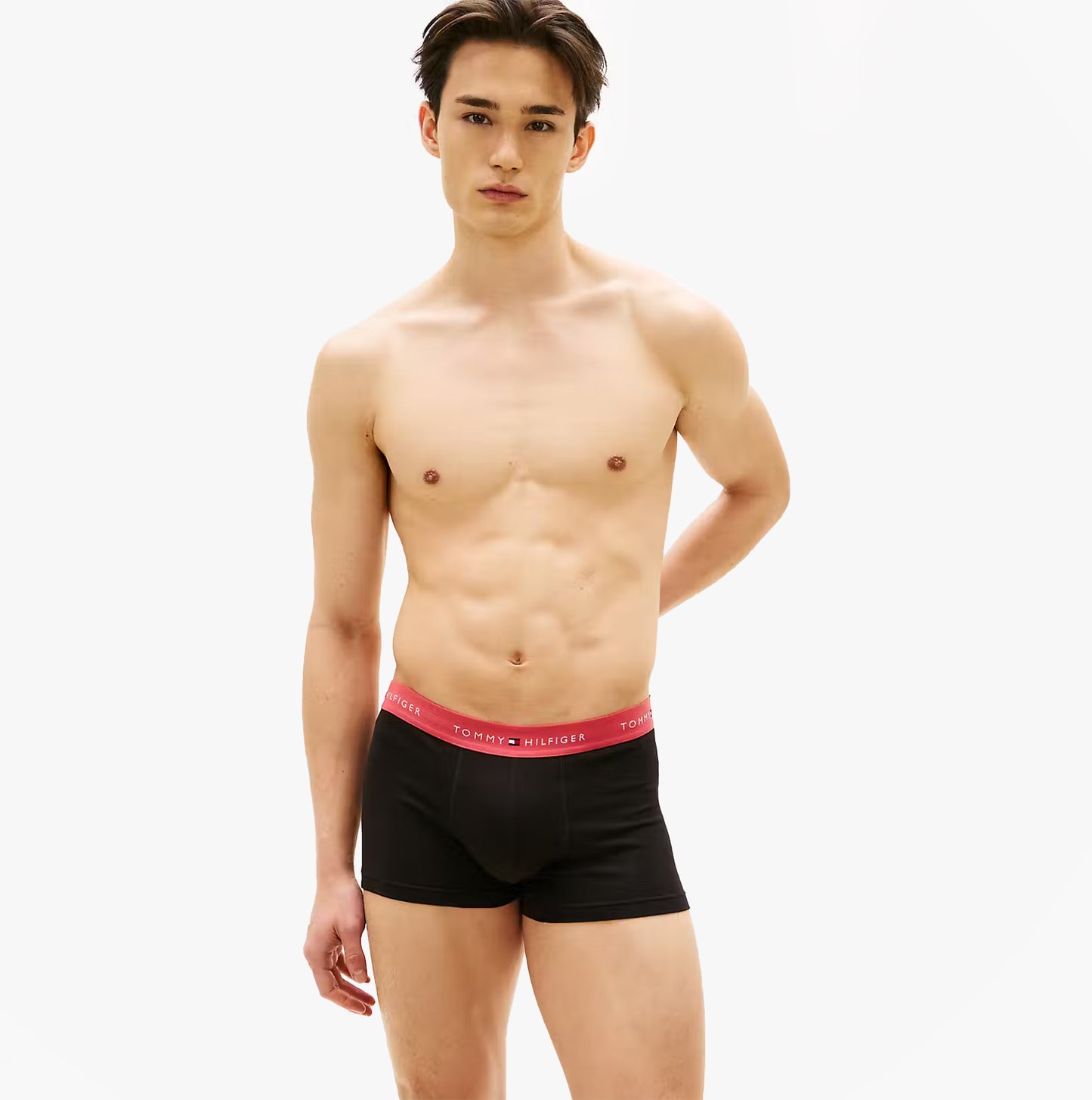 Tommy Hilfiger Mens 3 Pack Signature Repeat Logo Waistband Trunks black