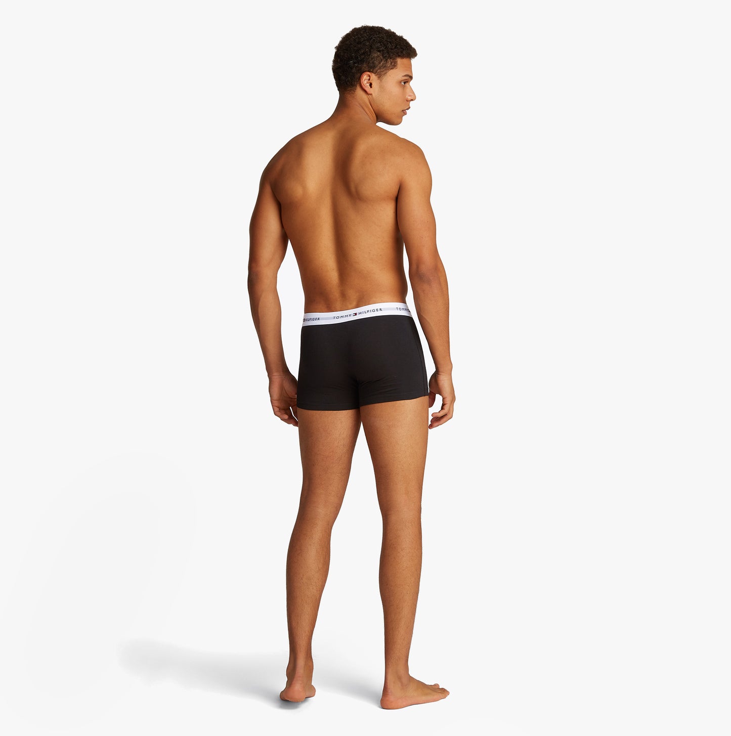 Tommy Hilfiger 3 Pack Mens Colour-Blocked Logo Trunks Black
