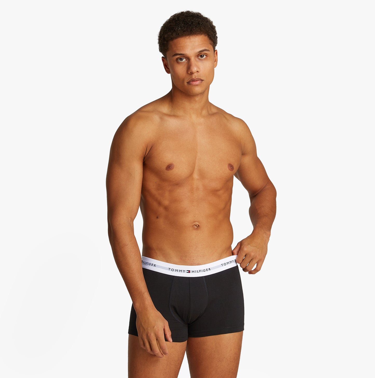 Tommy Hilfiger 3 Pack Mens Colour-Blocked Logo Trunks Black