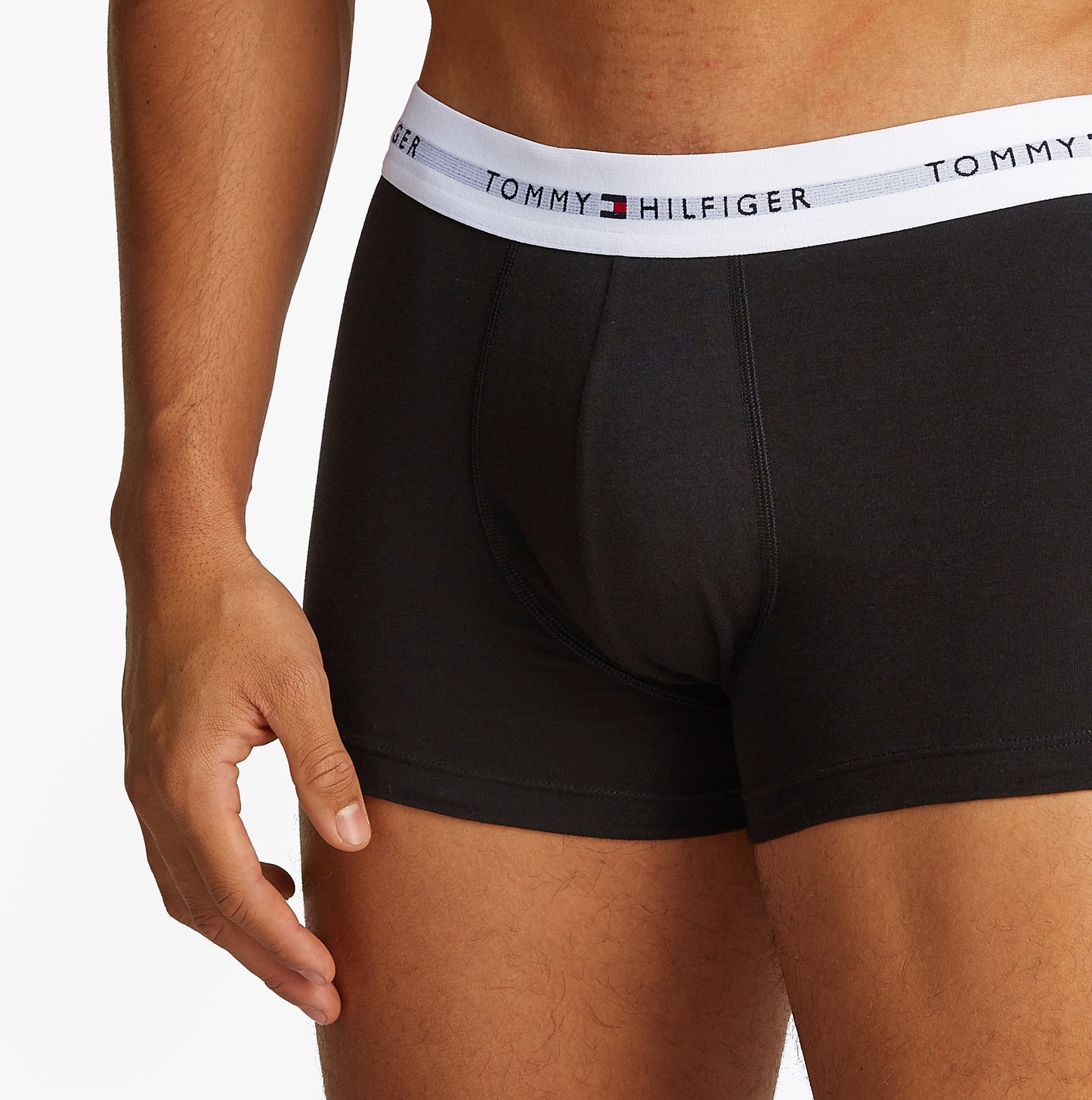Tommy Hilfiger 3 Pack Mens Colour-Blocked Logo Trunks Black