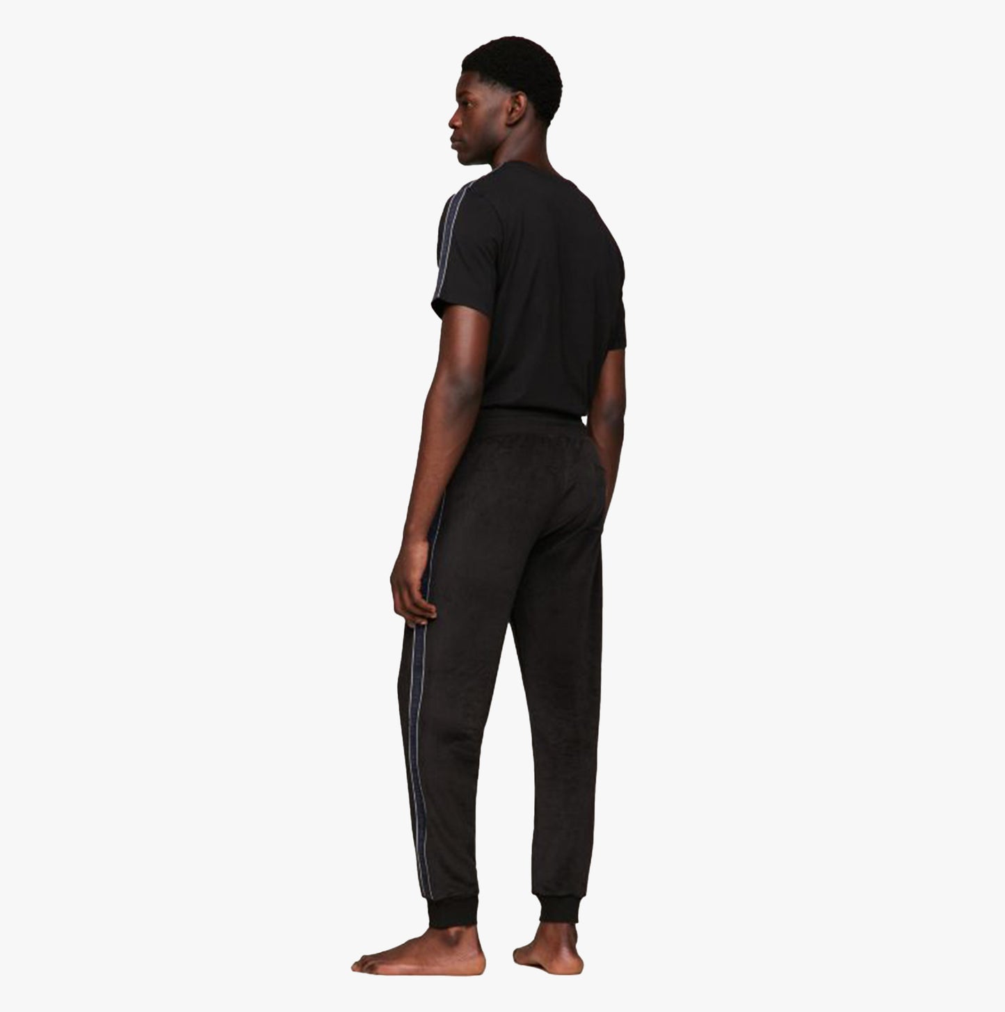 Tommy Hilfiger TH ESTABLISHED Mens Ribbed Velour Lounge Joggers Black