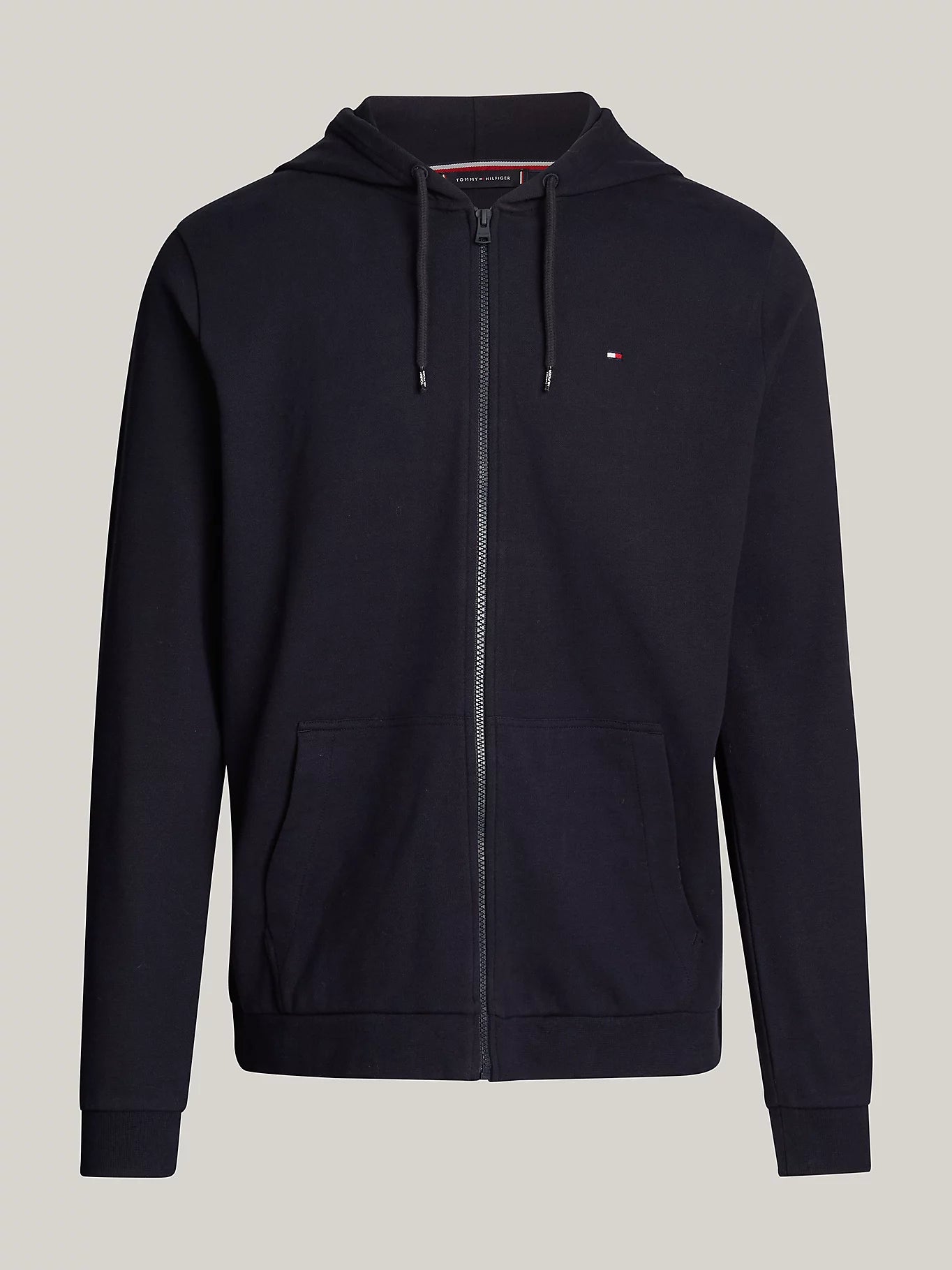 Tommy Hilfiger ORIGINAL LOGO Mens Full Zip Hoodie Desert Sky