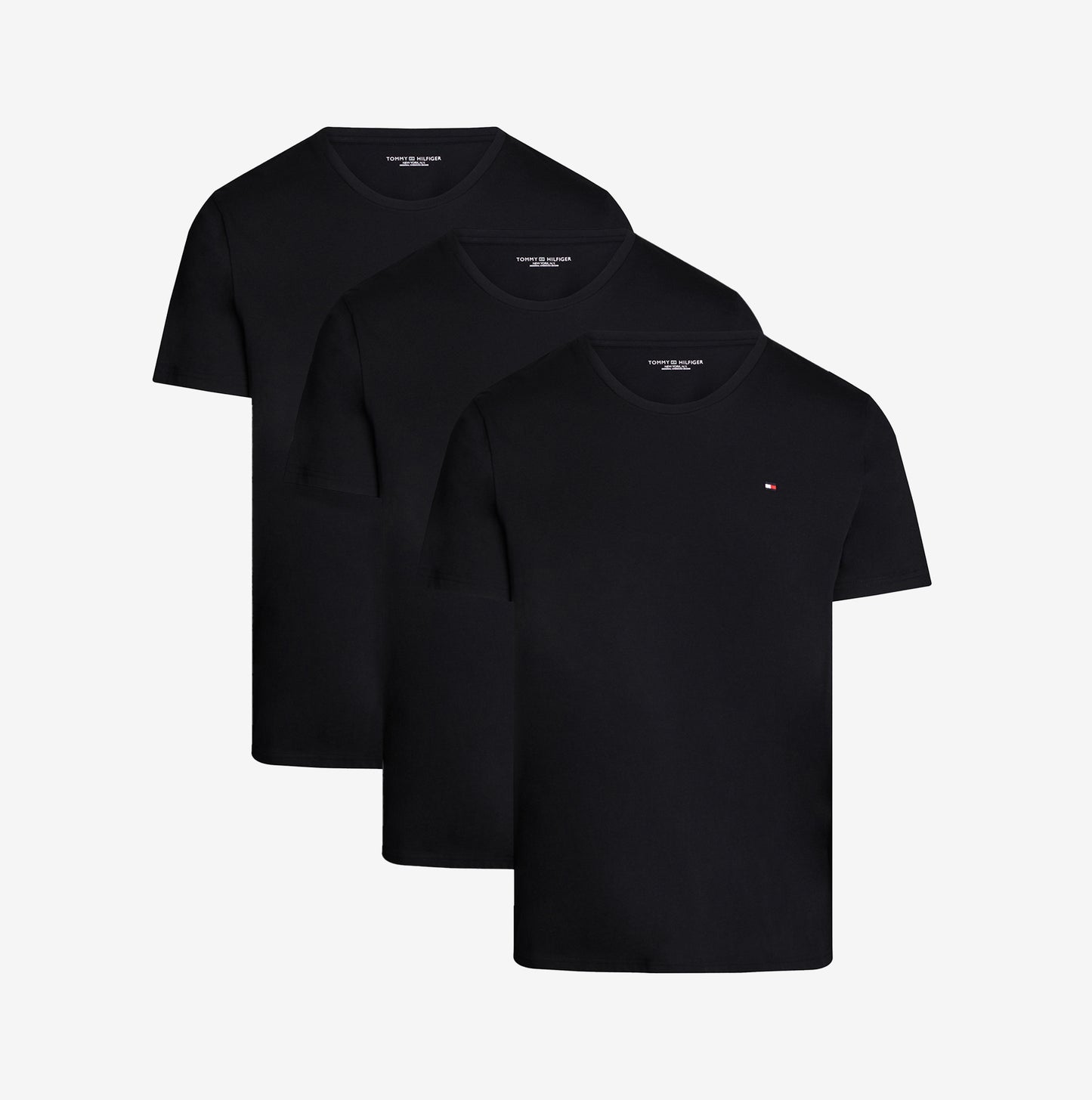 Tommy Hilfiger PURE COTTON Mens 3 Pack T-Shirts Black