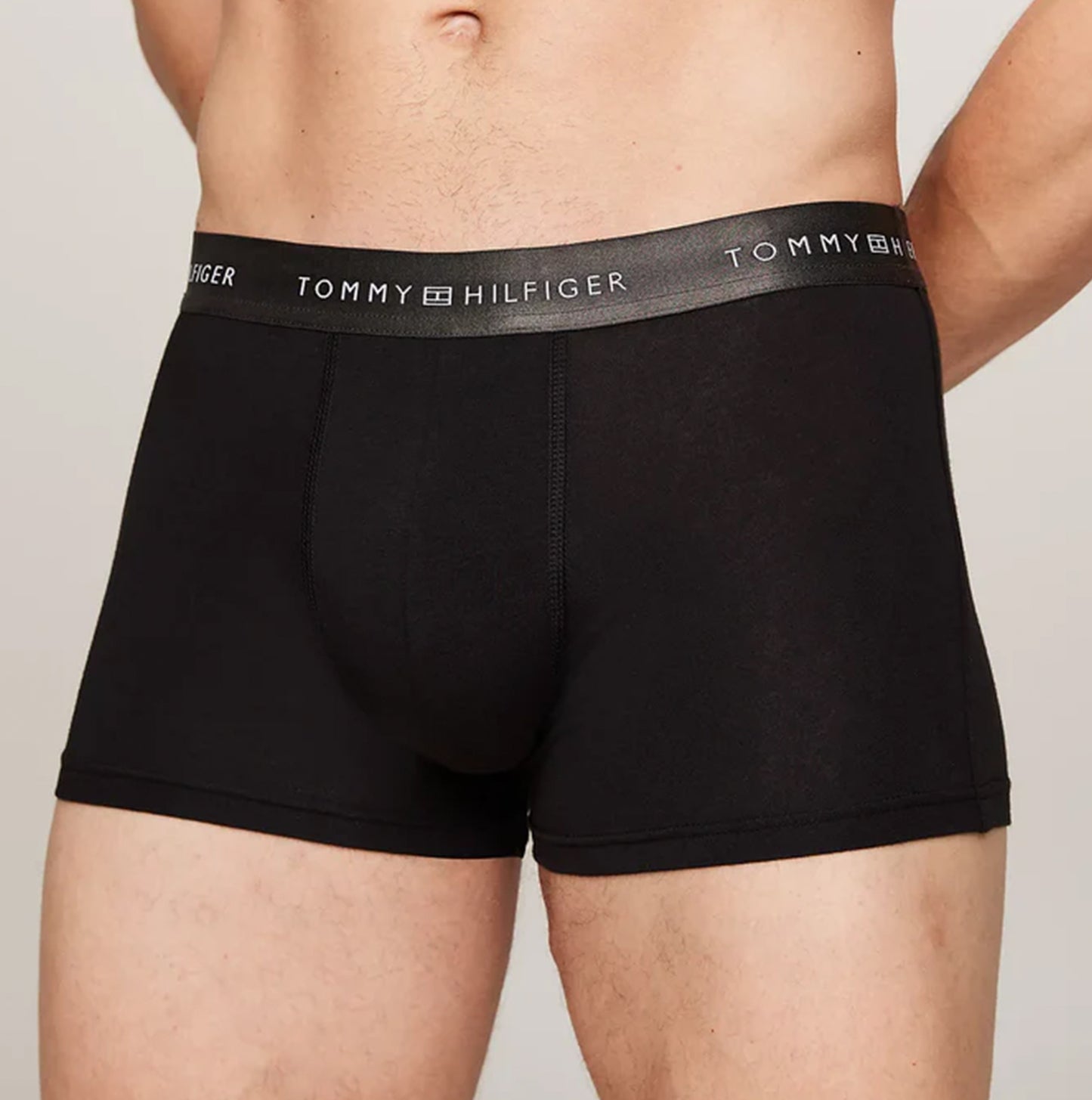 Tommy Hilfiger SIGNATURE COTTON Mens 3 Pack Trunks Black