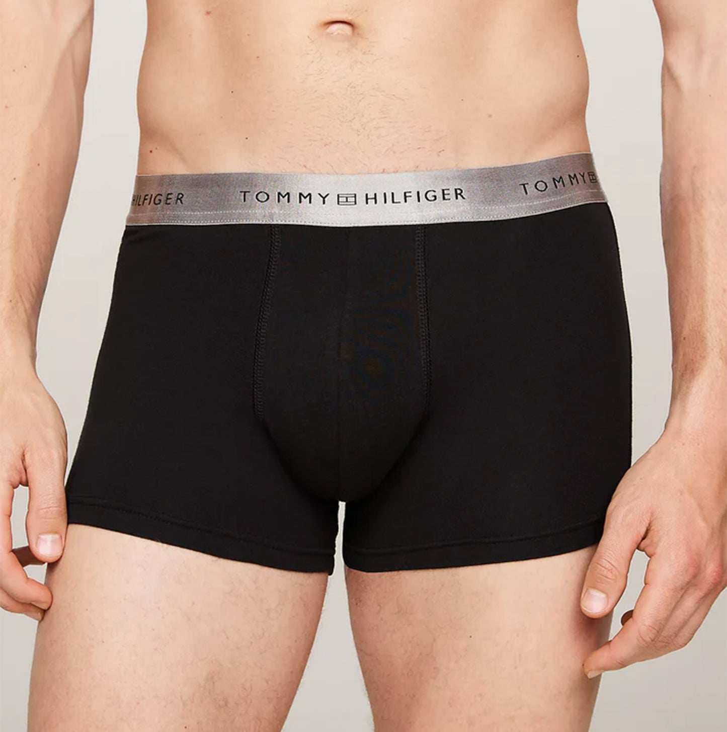 Tommy Hilfiger SIGNATURE COTTON Mens 3 Pack Trunks Black