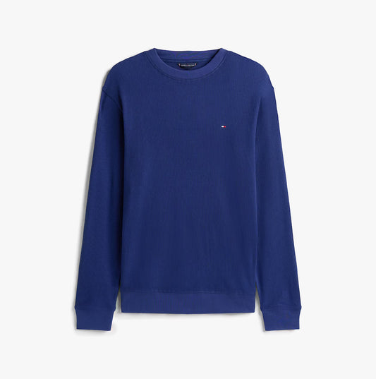 Tommy Hilfiger LS WAFFLE TOP Mens Loungewear Preppy Navy