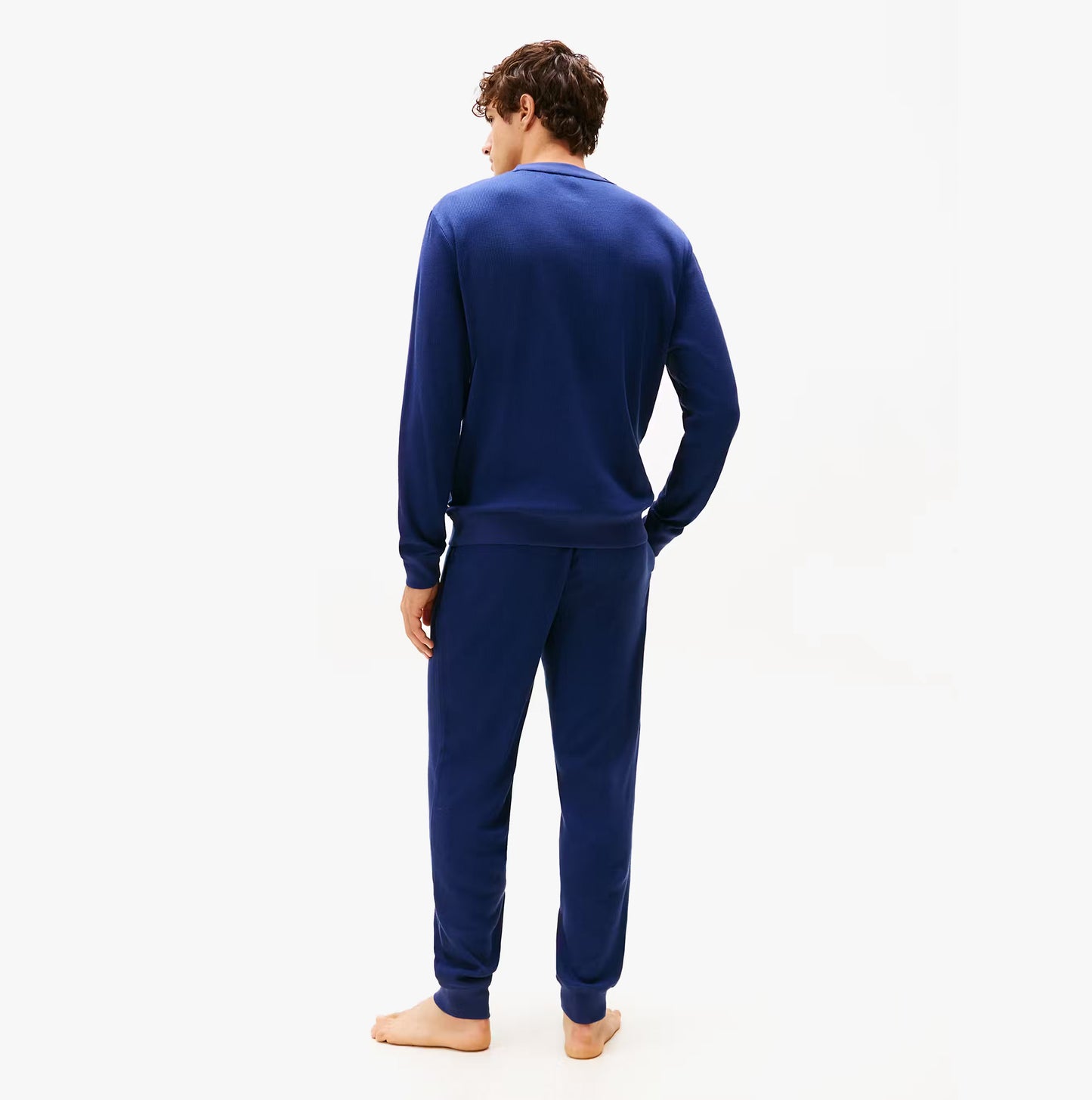 Tommy Hilfiger LS WAFFLE TOP Mens Loungewear Preppy Navy