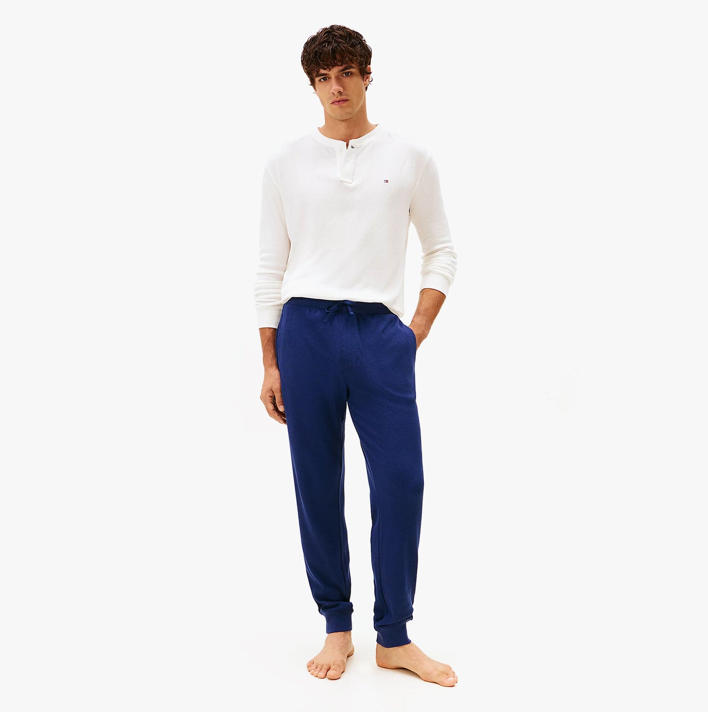 Tommy Hilfiger WAFFLE PANT Mens Cuffed Joggers Navy