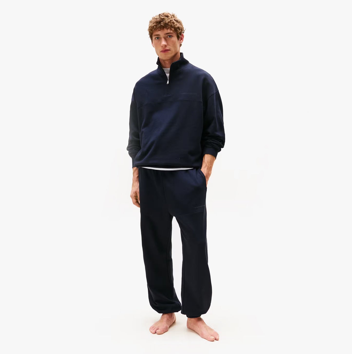 Tommy Hilfiger HALF ZIP Mens Sweatshirts Desert Sky