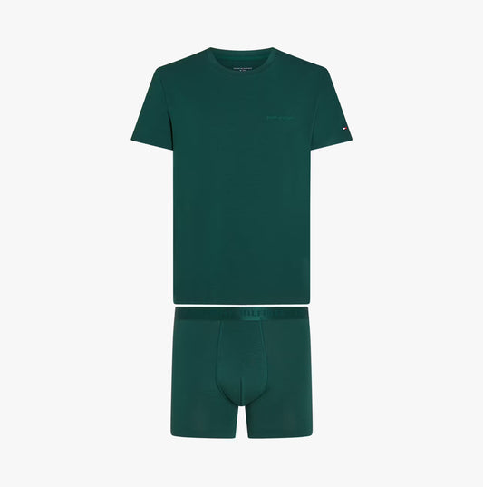 Tommy Hilfiger Mens Boxer Briefs & T-Shirt Green