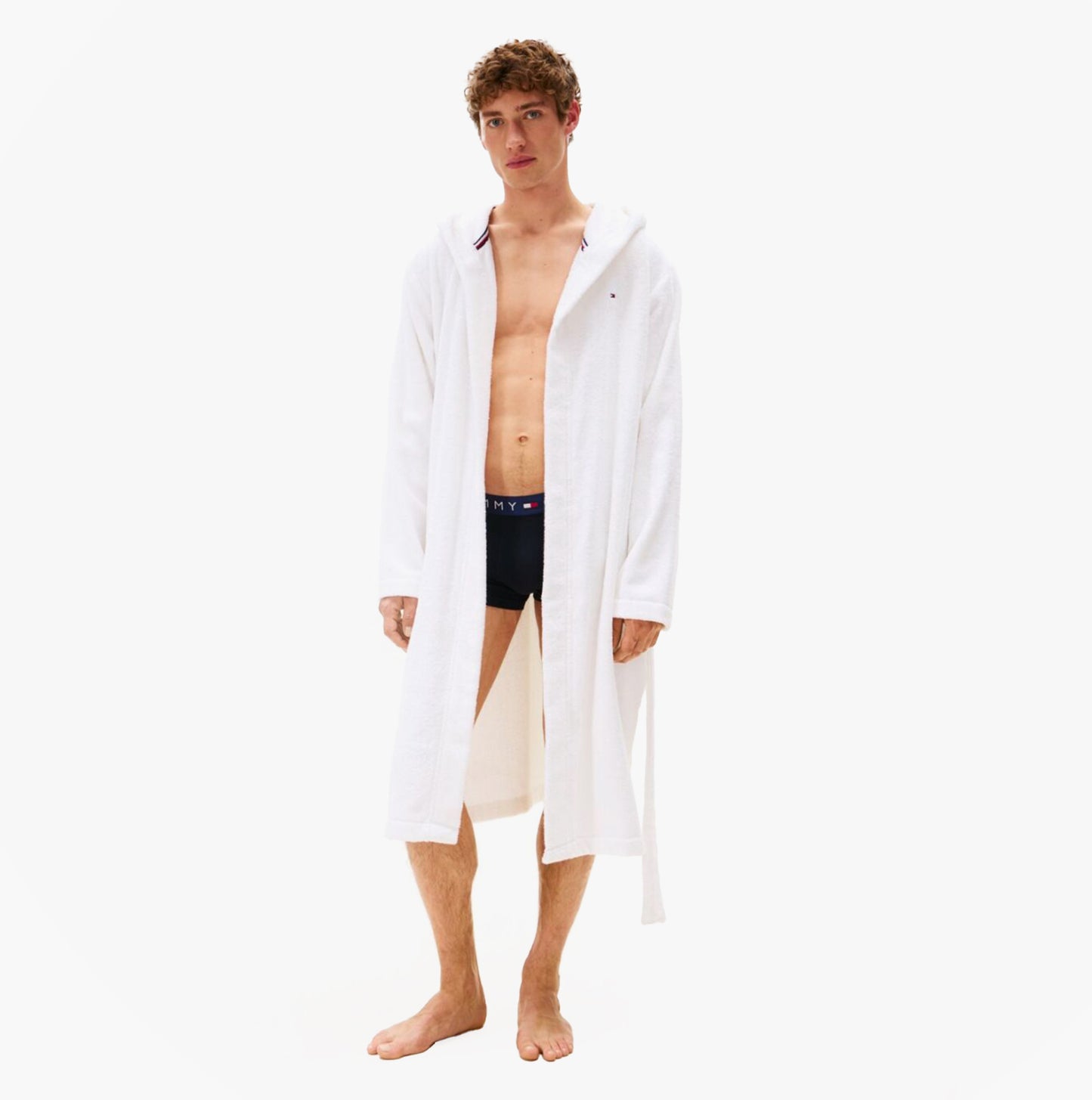Tommy Hilfiger HOODED TOWELLING ROBE Mens Optic White