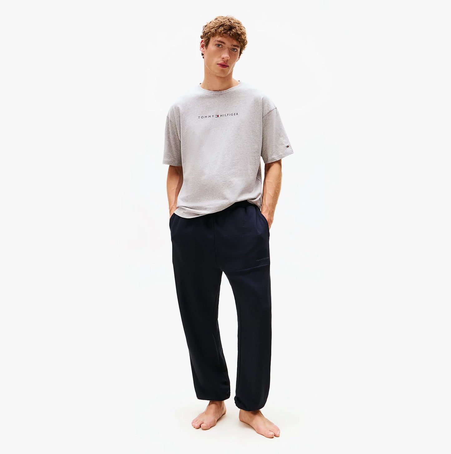 Tommy Hilfiger SS TEE CONT. LOGO Mens T-Shirts & Tank Tops Light Grey Heather